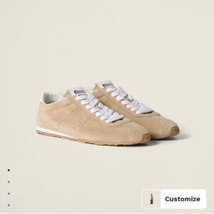 NWB miu miu plume sneakers desert beige